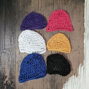 Lot Of 6 Colorful Crochet Hair Nets